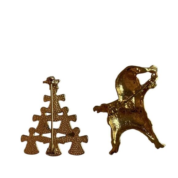 PAIR of Christmas Pins - Santa and Angel Tree Brooches - Picture 4 of 5